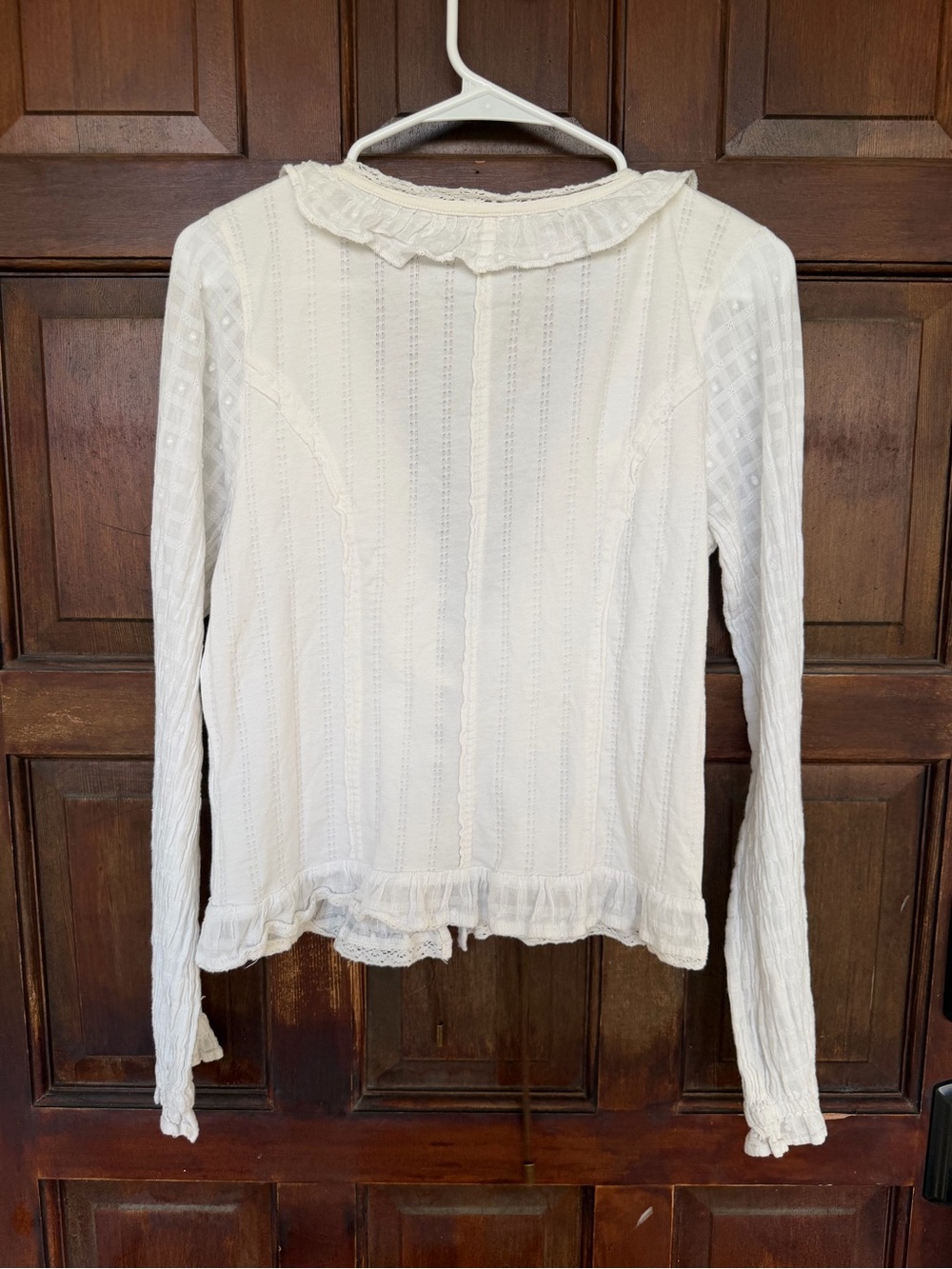 Pilcro Lace Up Cotton Peasant Top - Picture 8 of 9
